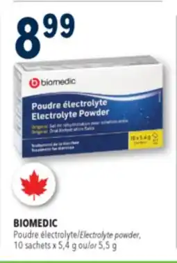 Familiprix BIOMEDIC, Electrolyte powder, 10 sachets x 5,4 g or 5,5 g offer