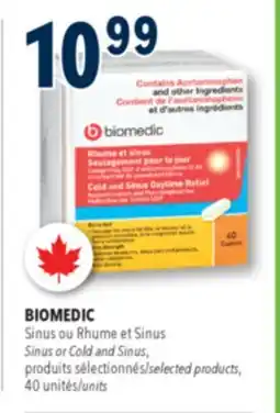 Familiprix Biomedic acetaminophen cold and sinus daytime extra strength caplets 40un offer