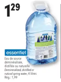 Familiprix Essentiel demineralized spring water offer