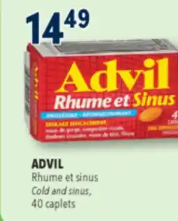 Familiprix Advil Liqui-Gels Cold & Sinus analgesic and decongestant non-drowsy capsules 40un offer