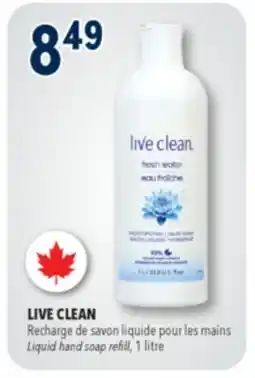 Familiprix Live Clean fresh water hydrating liquid hand soap refill offer