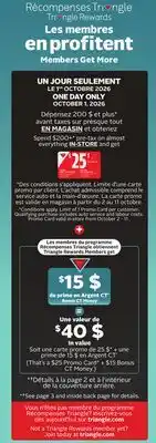 Canadian Tire Spend $200+* pre-tax on almost everything IN-STOREand get $25$ CARTE PROMO CARD offer