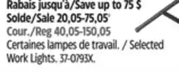 Canadian Tire Selected Work Lights offer
