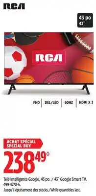 Canadian Tire RCA 43˝ Google Smart TV offer