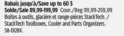Canadian Tire StackTech Toolboxes, Cooler and Parts Organizers offer