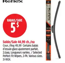 Canadian Tire Selected Reflex Perfect Fit Wipers, 2-Pk offer
