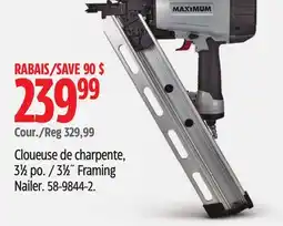 Canadian Tire 31⁄2˝ Framing Nailer offer