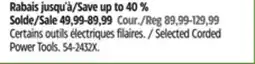 Canadian Tire Selected Corded Power Tools offer