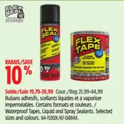 Canadian Tire Waterproof Tapes, Liquid and Spray Sealants offer