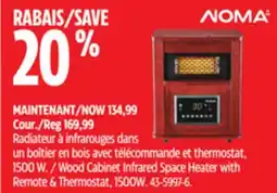Canadian Tire Wood Cabinet Infared Space Heater with Remote & Thermostat, 1500W offer