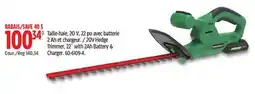 Canadian Tire 20V Hedge Trimmer, 22 with 2Ah Battery & Charger offer