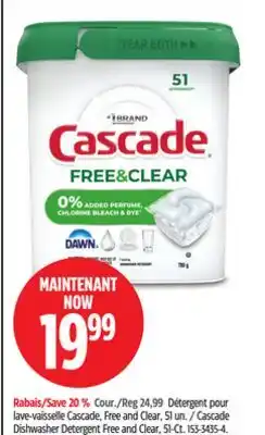Canadian Tire Cascade Dishwasher Detergent Free and Clear, 51-Ct offer