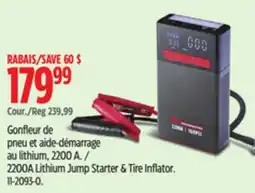 Canadian Tire 2200A Lithium Jump Starter & Starter & Tire Inflator offer
