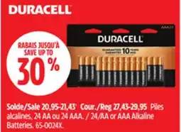 Canadian Tire DURACELL 24/AA or AAA Alkaline Batteries offer