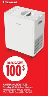 Canadian Tire Hisense 50-Pint Top-Fill Dehumidifier offer