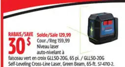 Canadian Tire Self-Leveling Cross-Line Laser, Green Beam offer