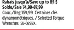 Canadian Tire Selected Torque Wrenches offer