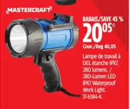 Canadian Tire MASTERCRAFT 280-Lumen LED IPX7 Waterproof Work Light offer