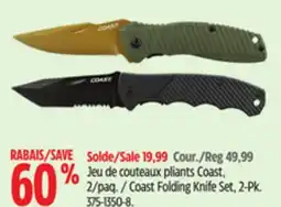 Canadian Tire Coast Folding Knife Set, 2-Pk offer