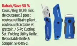 Canadian Tire Mastercraft 3-Pc Cutting Set: Folding Utility Knife offer