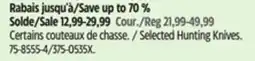 Canadian Tire Camillus Selected Hunting Knives offer