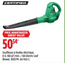 Canadian Tire 8A Electric Leaf Blower, 160CFM offer
