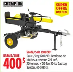 Canadian Tire CHAMPION POWER EQUIPMENT 20-Ton 224cc Gas Log Splitter offer