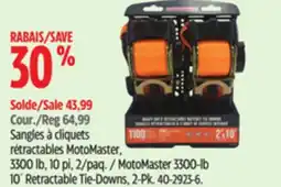 Canadian Tire MotoMaster 3300-lb 10´ Retractable Tie-Downs, 2-Pk offer