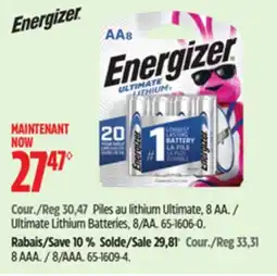 Canadian Tire Energizer Ultimate Lithium Batteries, 8/AA offer
