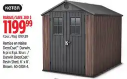 Canadian Tire Keter Darwin DecoCoat Resin Shed, 6´ x 8´ DecoCoat Darwin offer