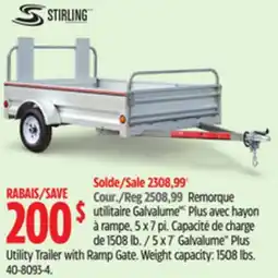Canadian Tire 5 x 7´ Galvalume Plus Utility Trailer with Ramp Gate offer