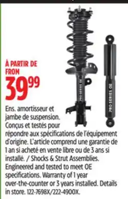 Canadian Tire Shocks & Strut Assemblies offer