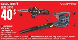 Canadian Tire 9A Corded Electric Chainsaw, 14, 12A 400CFM Corded Blower, Vacuum & Mulcher offer