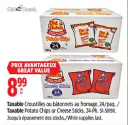 Canadian Tire Taxable Potato Chips or Cheese Sticks, 24-Pk offer