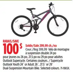 Canadian Tire Outlook Youth 24˝ or Adult 26˝, 27.5˝ or 29˝ Dual-Suspension Mountain Bike offer