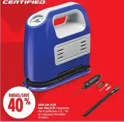 Canadian Tire Certified 2V Air Compressor/Tire Inflator offer