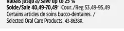 Canadian Tire Selected Oral Care Products offer