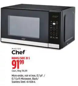 Canadian Tire Masterchef 0.7 Cu-Ft Microwave, Black/ Stainless Steel offer