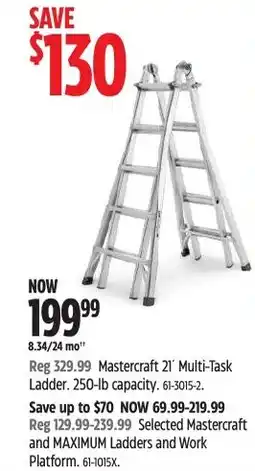 Canadian Tire Mastercraft 21' Multi-Task Ladder offer