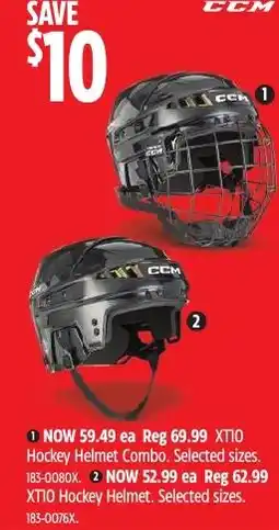 Canadian Tire Ccm xtio hockey helmet combo offer