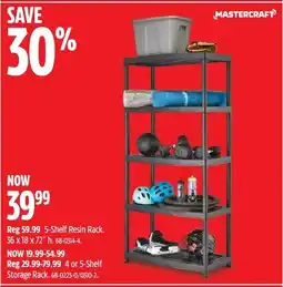 Canadian Tire Mastercraft 5-Shelf Resin Rack offer