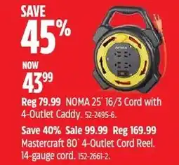 Canadian Tire Noma 25' 16/3 Cord with 4-Outlet Caddy offer
