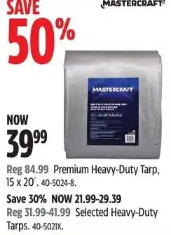 Canadian Tire Mastercraft premium heavy-duty tarp offer