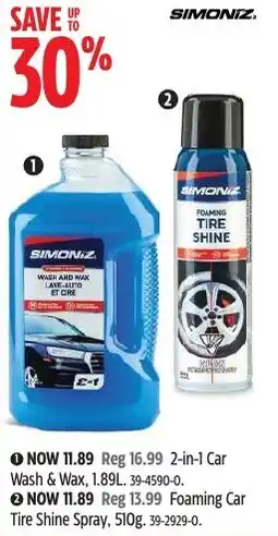 Canadian Tire Simonz 2-in-1 Car Wash & Wax offer