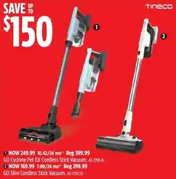 Canadian Tire Tineco GO Cyclone Pet EX Cordless Stick Vacuum offer