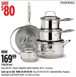 Canadian Tire Paderno classic stainless-steel cookset offer