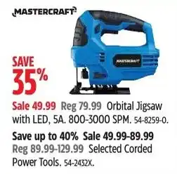 Canadian Tire Mastercraft Orbital Jigsaw offer