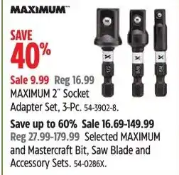 Canadian Tire Maximum 2" socket adapter set offer