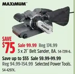 Canadian Tire Maximum 3 x 21 Belt Sander offer