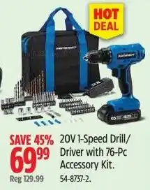 Canadian Tire Porter-Cable 20V 1-Speed Drill/Driver with 76-Pc Accessory Kit offer